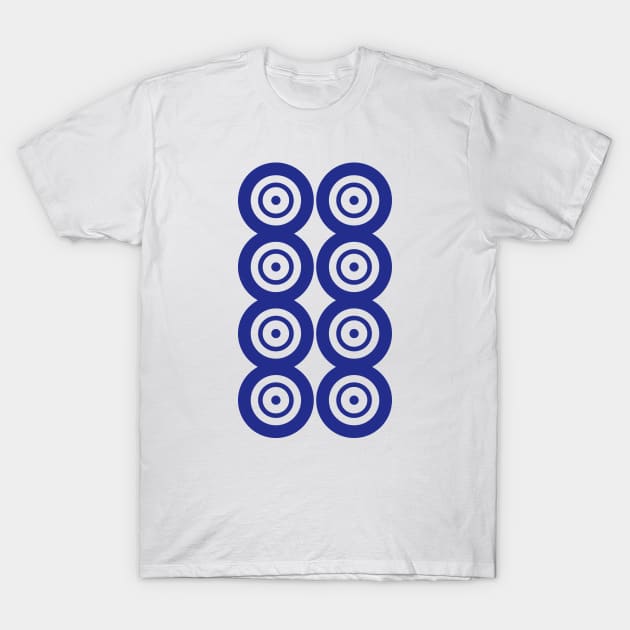 Eight Circle Wheel Dot Ba Tong 筒 Tile. It's Mahjong Time! T-Shirt by Teeworthy Designs